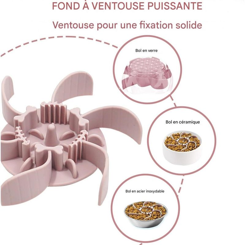 Pet Planet Gamelle Alimentation Lente Insert Spirale Silicone Ventouses