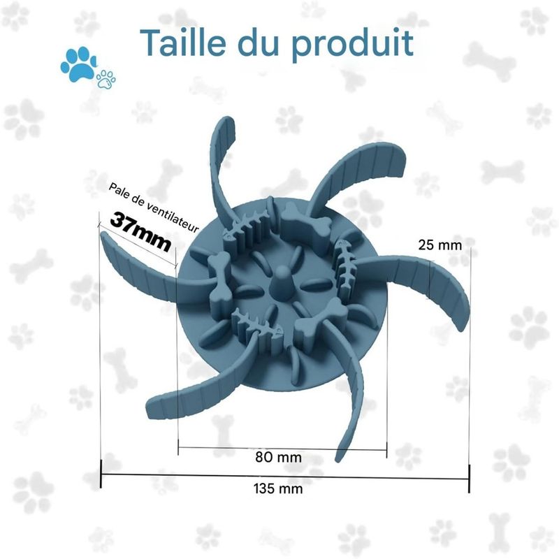 Pet Planet Gamelle Alimentation Lente Insert Spirale Silicone Ventouses