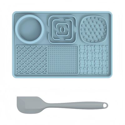 Pet Planet Tapis De Lèchage En Silicone Sans BPA Pour Chien Et Chat Bleu