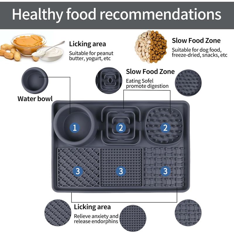 UAMLY Tapis à lécher en silicone pour alimentation lente avec grattoir