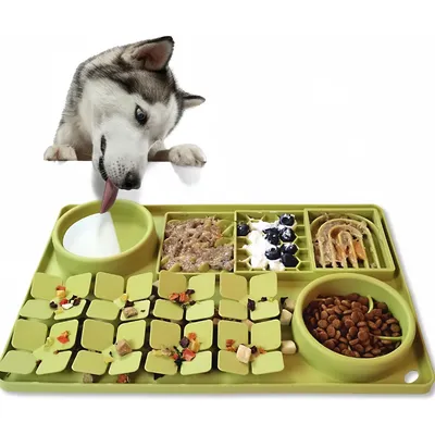 Pet Planet Comedero de alimentación lenta y alfombrilla lamer perros gatos