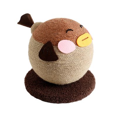 FurryFusion Balle à gratter en sisal en forme de poisson-globe pour chat