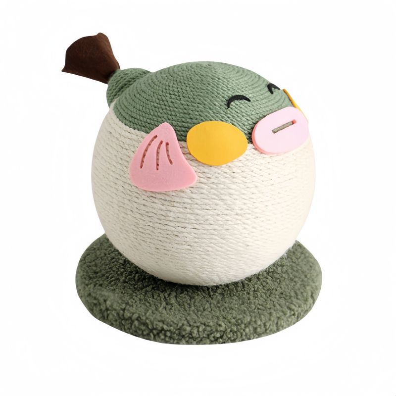 FurryFusion Balle à gratter en sisal en forme de poisson-globe pour chat