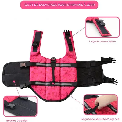 Pet Planet Gilet de Sauvetage Réglable avec Poignée Pour Chien