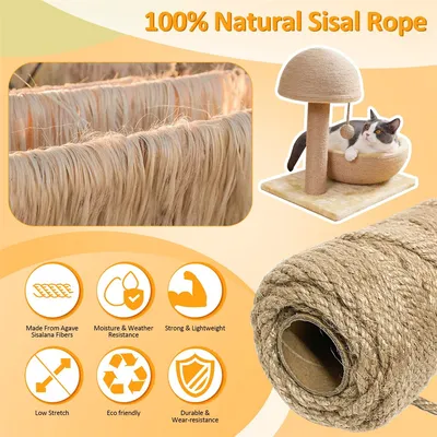 IntiMeg Corde en sisal pour Arbre à Chat 4MM X 50M