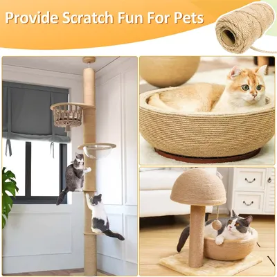IntiMeg Corde en sisal pour arbre à chat, 4 mm x 50 m