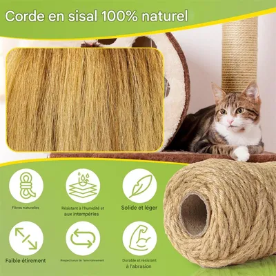 IntiMeg Cuerda de sisal de 10 m x 10 mm