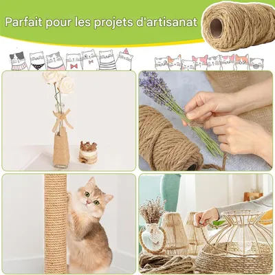 IntiMeg Cuerda de sisal de 10 m x 10 mm