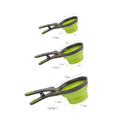 Petopia Clip de sellado de silicona plegable para taza medidora