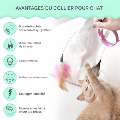 Pet Planet Jouet en collier pour chat avec plume et clochette