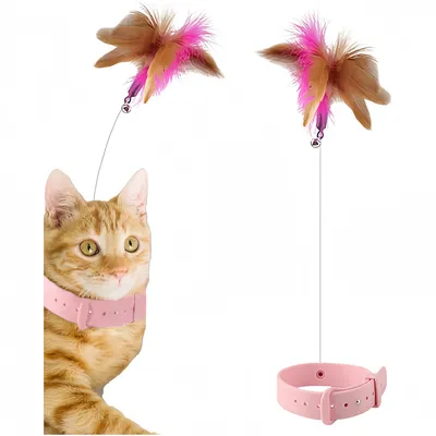 Pet Planet Jouet en collier pour chat avec plume et clochette