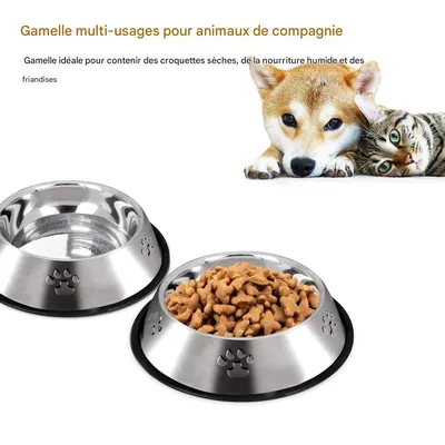 IntiMeg Ensemble de 2 gamelles pour chien et chat IntiMeg Ensemble de 2 gamelles pour chien et chat