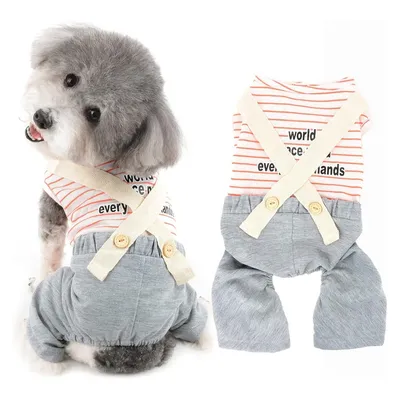 IntiMeg Pijama de rayas para perro pequeño