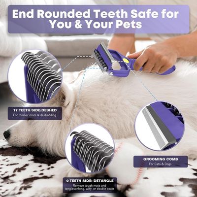 Petopia Brosse démêlante 3 en 1 pour animaux de compagnie