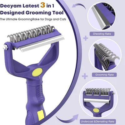 Petopia Brosse démêlante 3 en 1 pour animaux de compagnie