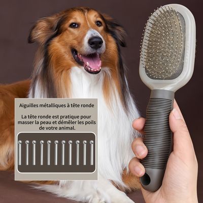 FurryFusion Peigne double face pour soin des poils de chien