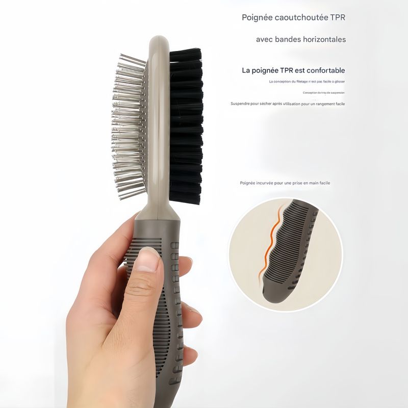 FurryFusion Peigne double face pour soin des poils de chien