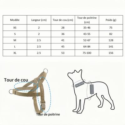 FurryFusion Harnais en coton et lin pour grand chien