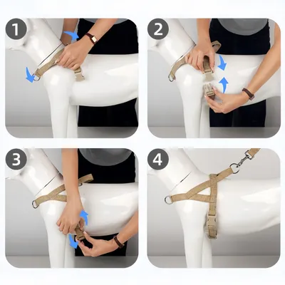 FurryFusion Harnais en coton et lin pour grand chien