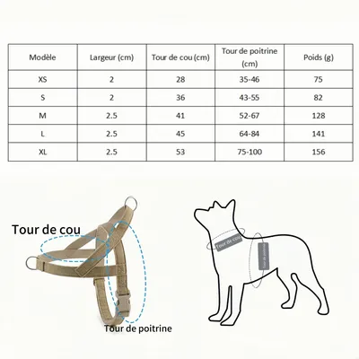 FurryFusion Harnais en coton et lin pour grand chien