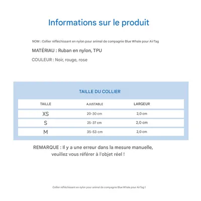 IntiMeg Collier pour Chien - Compatible Airtag Apple