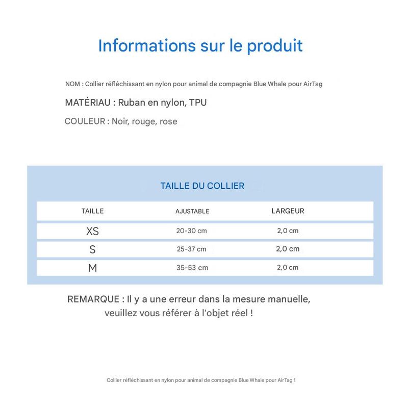 IntiMeg Collier pour Chien - Compatible Airtag Apple