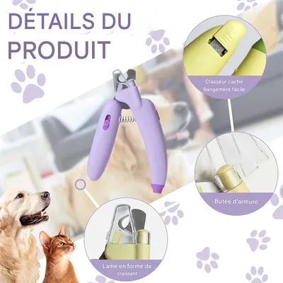 Petopia Ciseaux pour ongles de animaux en forme de banane avec lumière