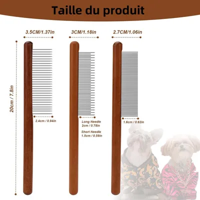 Pet Planet Lot de 3 Peignes de Toilettage Pour Chien Chat et Lapin