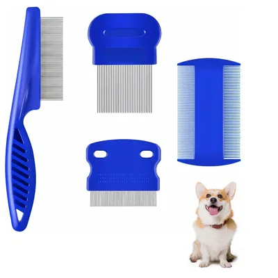 Pet Planet Lot de 4 Peignes Anti Puces Pour Chien et Chat