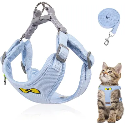 UAMLY Ensemble de laisse pour chat (bleu)