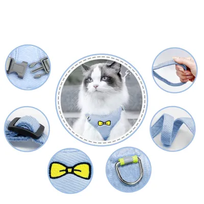 UAMLY Ensemble de laisse pour chat (bleu)