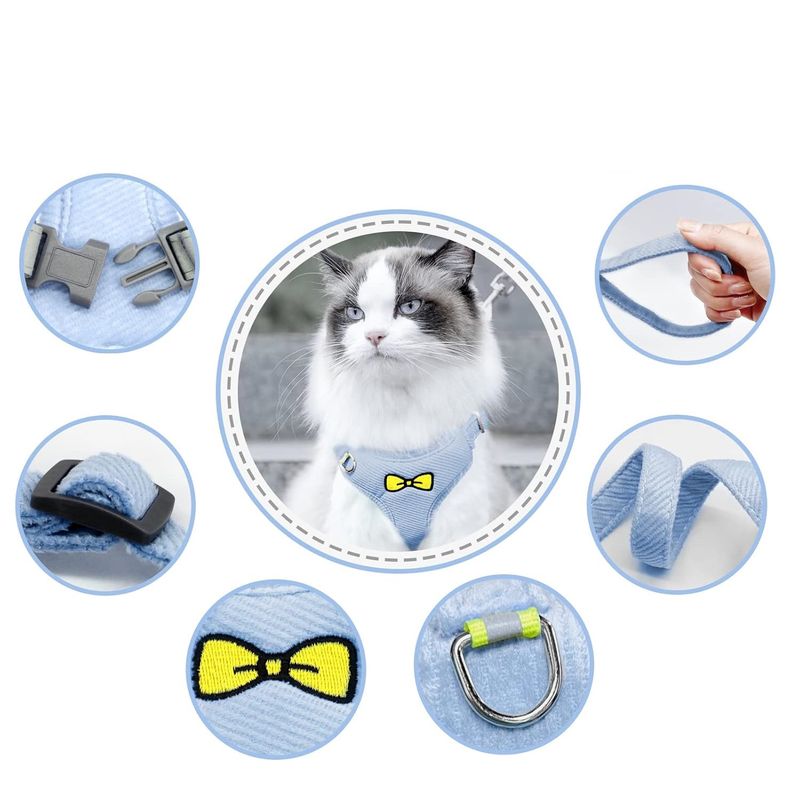 UAMLY Ensemble de laisse pour chat (bleu)