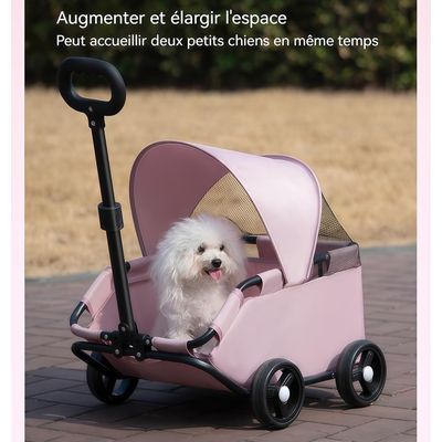 Poussette pour chiens et chats - Pliable, portable, avec auvent