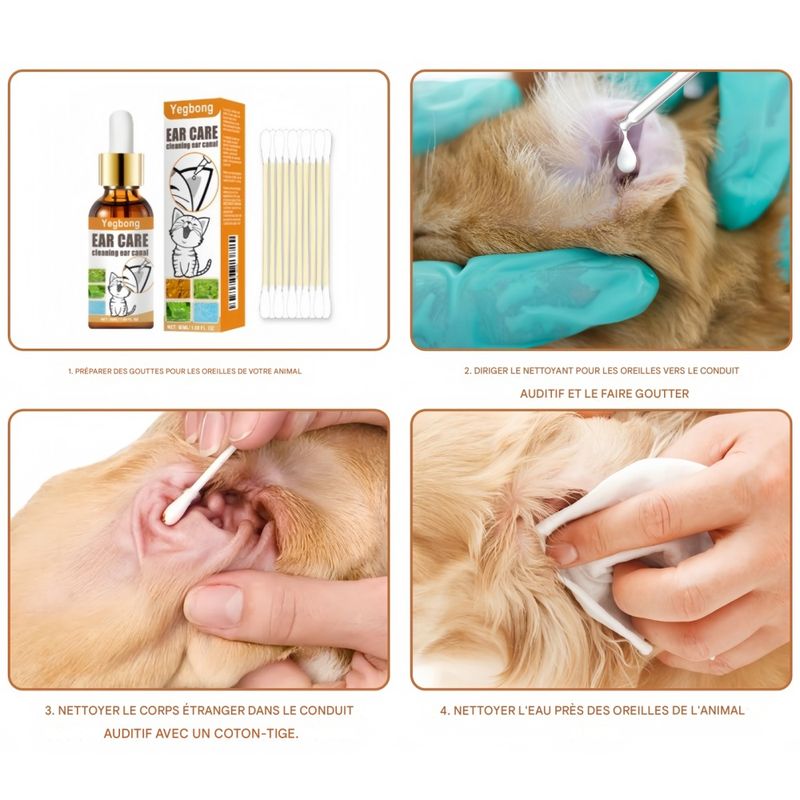 FurryFusion Liquide pour nettoyer les oreilles des animaux