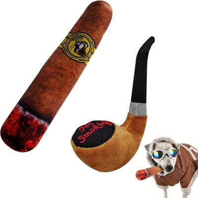 IntiMeg Jouets en peluche pour chiens en forme de cigarette