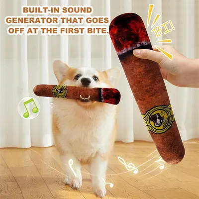 IntiMeg Jouets en peluche pour chiens en forme de cigarette