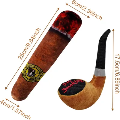 IntiMeg Jouets en peluche pour chiens en forme de cigarette