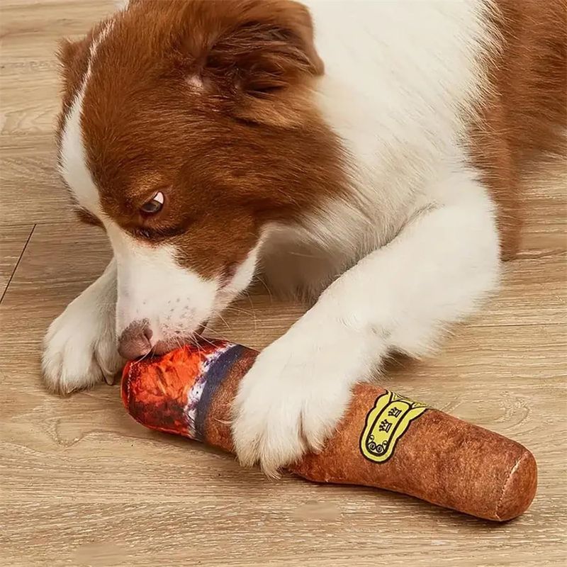 IntiMeg Jouets en peluche pour chiens en forme de cigarette