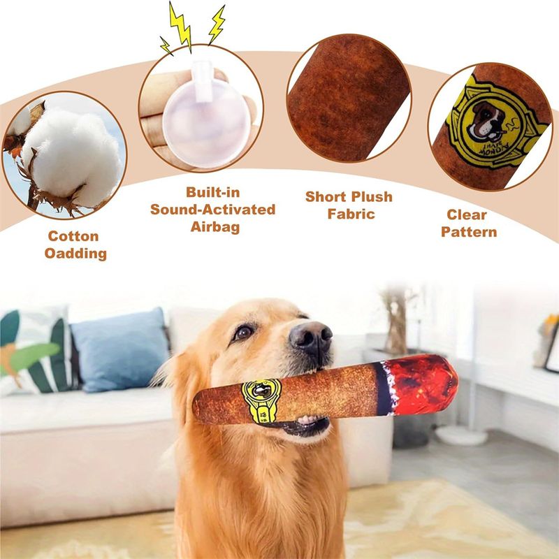 IntiMeg Jouets en peluche pour chiens en forme de cigarette