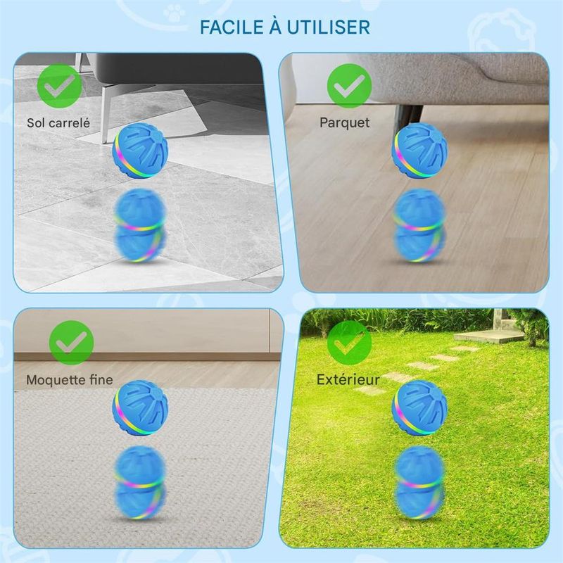 IntiMeg Balles pour chien avec lumière LED