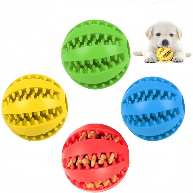 Pet Planet 4 Pièces Balles Friandises Caoutchouc Naturel Chien