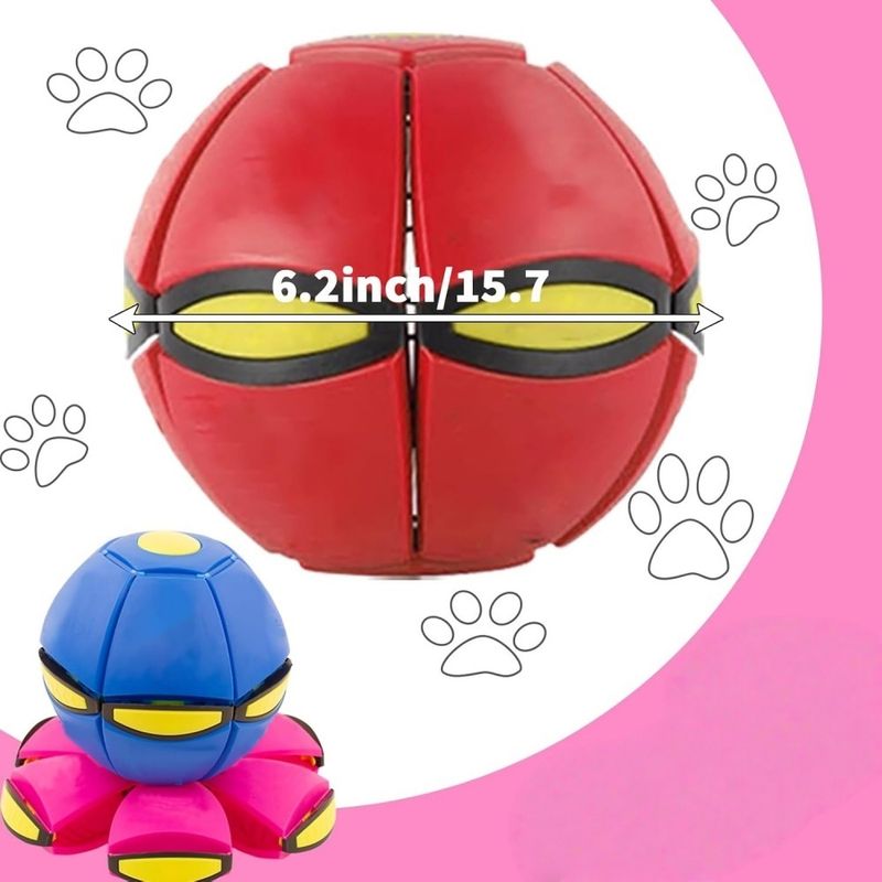 Pet Planet Jouet Balle Disque 2 Formes Transformable Lumière Pour Chien