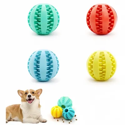 Pet Planet 4 Pièces Balles Friandises Caoutchouc Naturel Chien