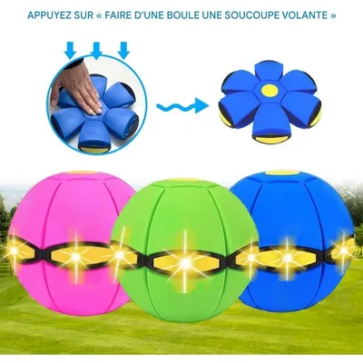 Pet Planet Jouet Balle Disque 2 Formes Transformable Lumière Pour Chien