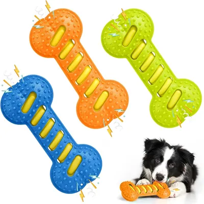 IntiMeg Jouet Squeaky os en TPR pour chien en 3 pièces