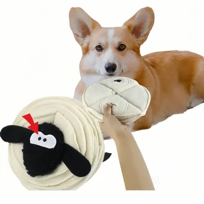 FurryFusion Jouet en peluche pour chien mouton