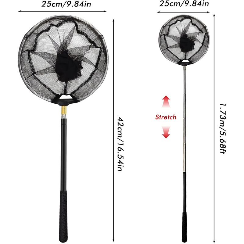 ZENITHMIND télescopique pliable portable Filet de pêche Épuisette
