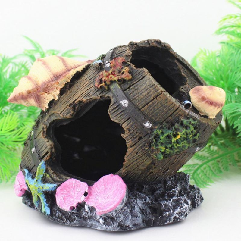 ZENITHMIND Aquarium Ornement Vue sur Rocheux sous Forme de Cave avec