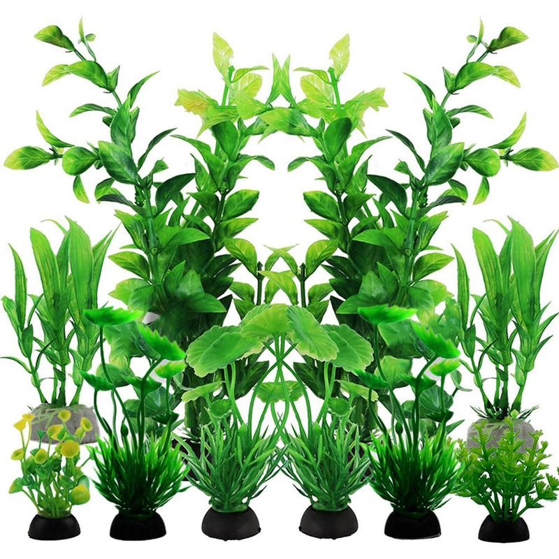 ZENITHMIND 10PCS Aquarium Decoration Plante,Plantes Artificielle Aquarium