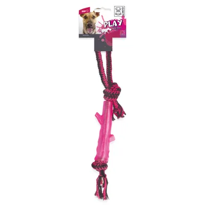 M-PETS - TWIST Stick Pink, Yellow & Blue Cotton rope & TPR